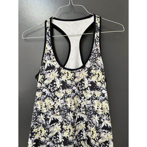 Lululemon Women's Cool Racerback Tank-Top Floral Print Green W Purple Sz 6 - Picture 2 of 4